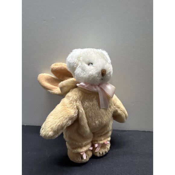 Vintage Ganz 1995 Hops Plush Bunny Toy With Bow & Embroidered Features - Picture 7 of 9